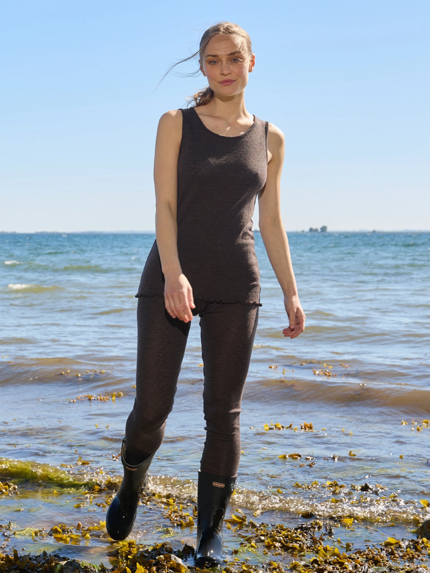 Mokka - Merino - Leggings - Eyelet