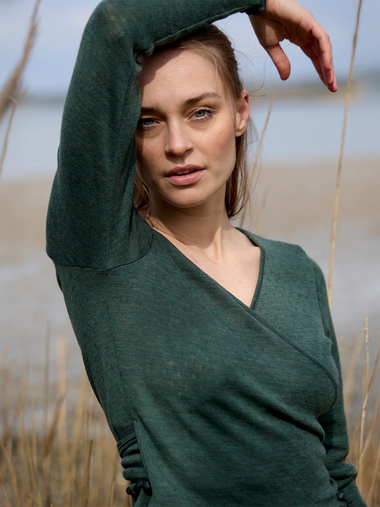 Green - Merino - Peysa - Wrap