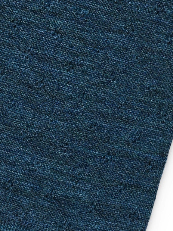 Petrol - Merino - Leggings - Eyelet