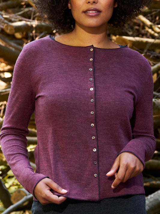 Plum - Merino - Peysa - Plain