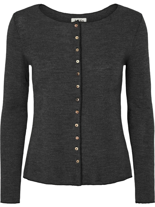 Anthracite - Merino - Peysa - Plain