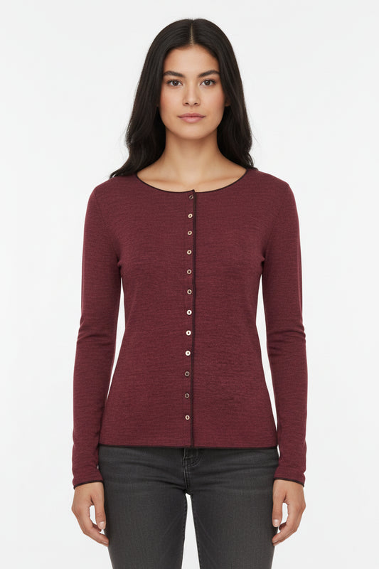 Plum - Merino - Peysa - Plain