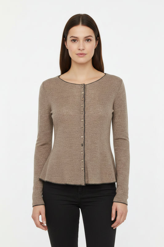 Brown - Merino - Peysa - Plain