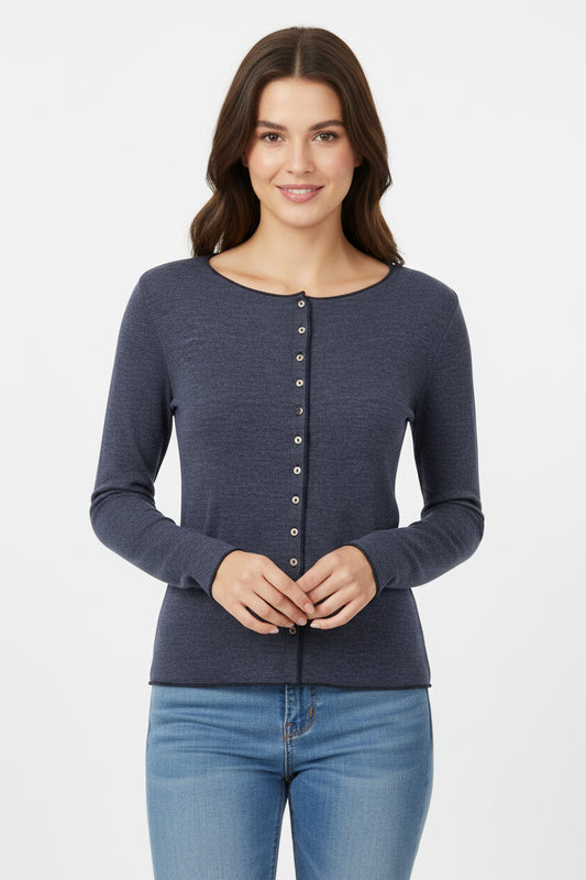 Denim - Merino - Peysa - Plain