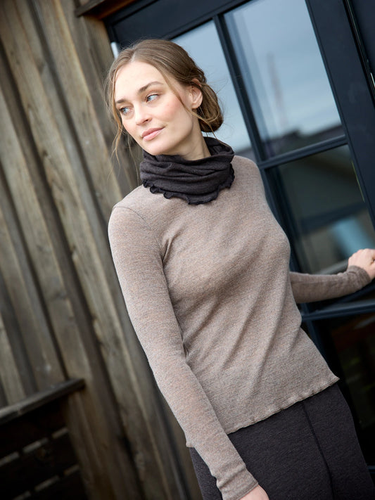 Brown - Merino - Bolur - Eyelet