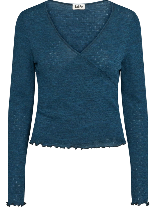 Petrol - Merino - Peysa - Wrap