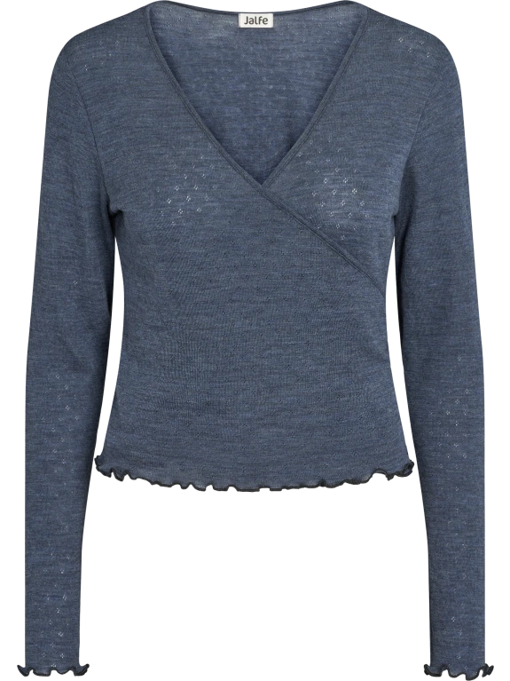 Denim - Merino - Peysa - Wrap