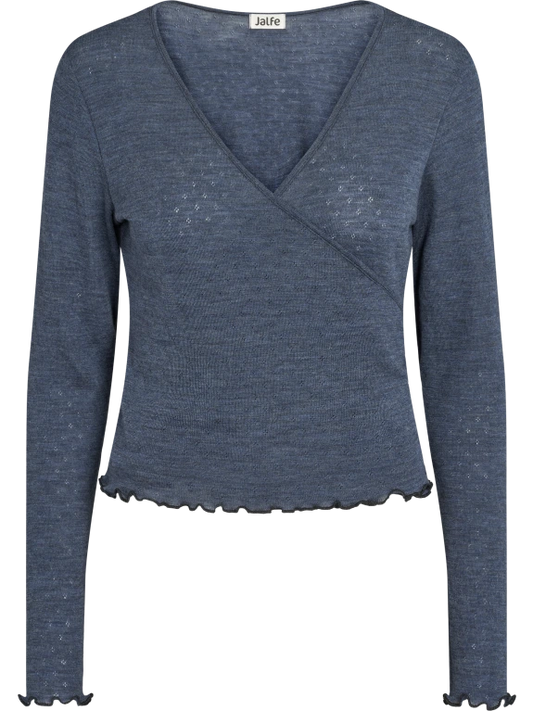 Denim - Merino - Peysa - Wrap