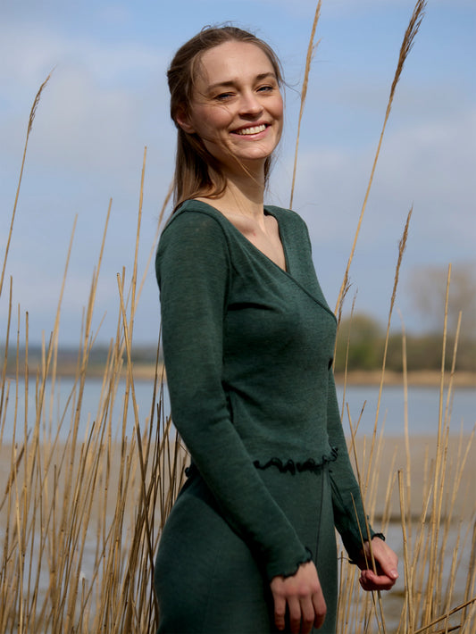 Green - Merino - Peysa - Wrap