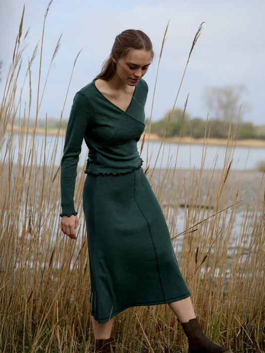 Green - Merino - Peysa - Wrap