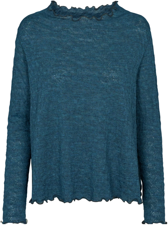 Petrol - Merino - Peysa - Jacquard