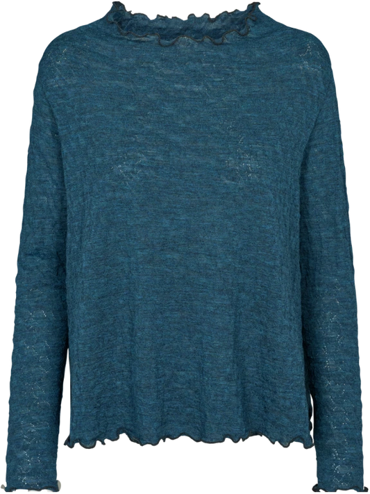 Petrol - Merino - Peysa - Jacquard