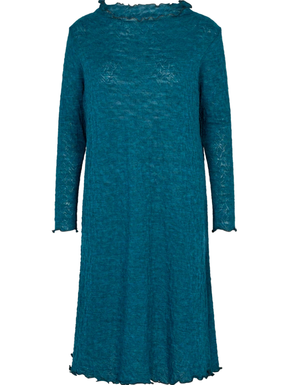 Petrol - Merino - Kjóll - Jacquard