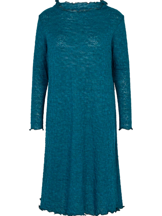 Petrol - Merino - Kjóll - Jacquard