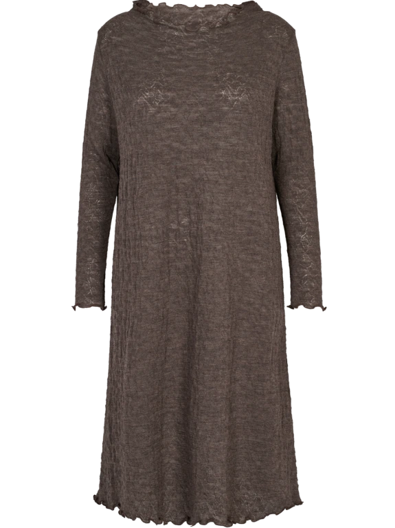 Mokka - Merino - Kjóll - Jacquard