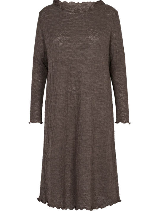 Mokka - Merino - Kjóll - Jacquard